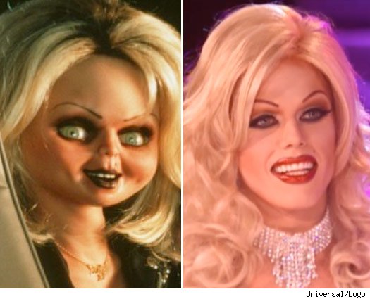 APPARENTLY RUPAUL WAS THE INSPIRATION FOR THE BRIDE IN THE CHUCKIE 